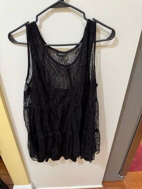 torrid Black Lace Tiered Tank Top